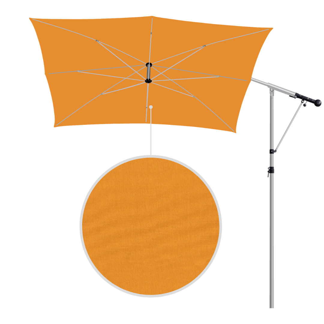 May Mezzo Sonnenschirm, Freiarmschirm, Ampelschirm - Farbe Mandarin | Stoffart Acryl | Volant optional | verschiedene Größen - Efeuria, die Gartenhecken aus Efeu