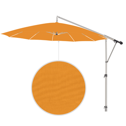 May Mezzo Sonnenschirm, Freiarmschirm, Ampelschirm - Farbe Mandarin | Stoffart Acryl | Volant optional | verschiedene Größen - Efeuria, die Gartenhecken aus Efeu