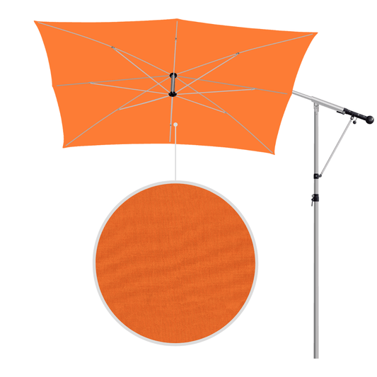 May Mezzo Sonnenschirm, Freiarmschirm, Ampelschirm - Farbe Orange | Stoffart Acryl | Volant optional | verschiedene Größen - Efeuria, die Gartenhecken aus Efeu