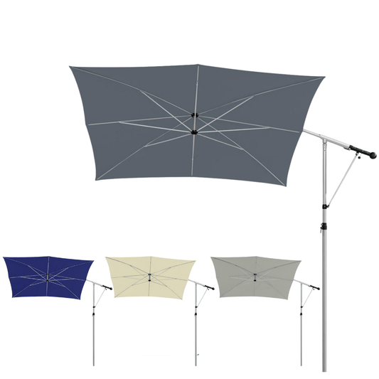 May Mezzo Sonnenschirm, Freiarmschirm, Ampelschirm - Quadratisch | 260 x 260 cm | Stoffart Poly | Volant optional | viele Farben - Efeuria, die Gartenhecken aus Efeu