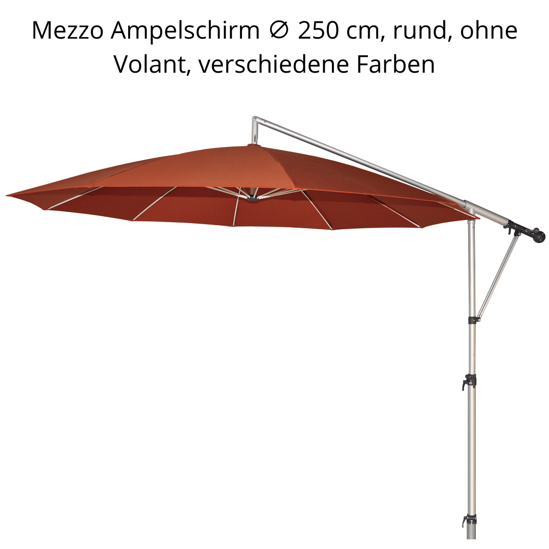 May Mezzo Sonnenschirm, Freiarmschirm, Ampelschirm - Rund | ∅ 300 cm | Stoffart Acryl | Volant optional | viele Farben - Efeuria, die Gartenhecken aus Efeu