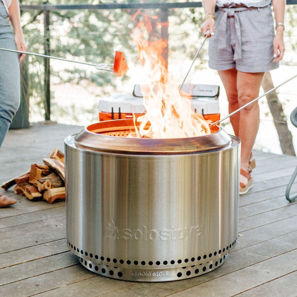 Solo Stove Yukon 2.0 + Standfuß, Feuerstelle, Feuerschale für Terrasse, Feuertonne - Efeuria, die Gartenhecken aus Efeu