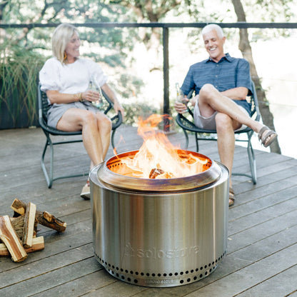 Solo Stove Yukon 2.0 + Standfuß, Feuerstelle, Feuerschale für Terrasse, Feuertonne - Efeuria, die Gartenhecken aus Efeu