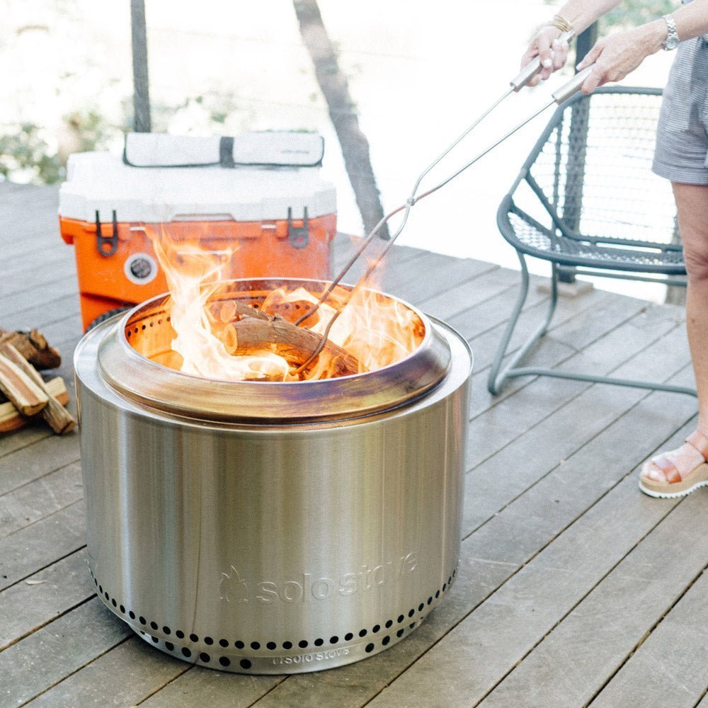 Solo Stove Yukon 2.0 + Standfuß, Feuerstelle, Feuerschale für Terrasse, Feuertonne - Efeuria, die Gartenhecken aus Efeu